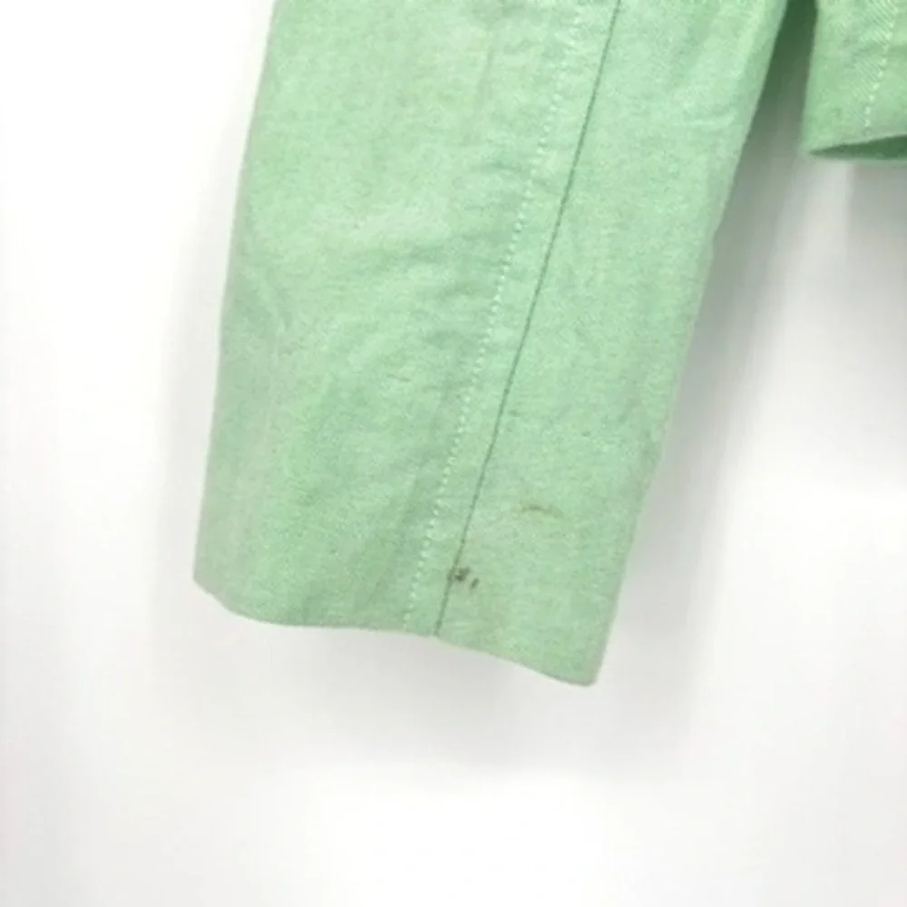 Ralph Lauren Rugby Cotton 3-Button Blazer Jacket Y2K Mint Green Plaid Lined Sz 2